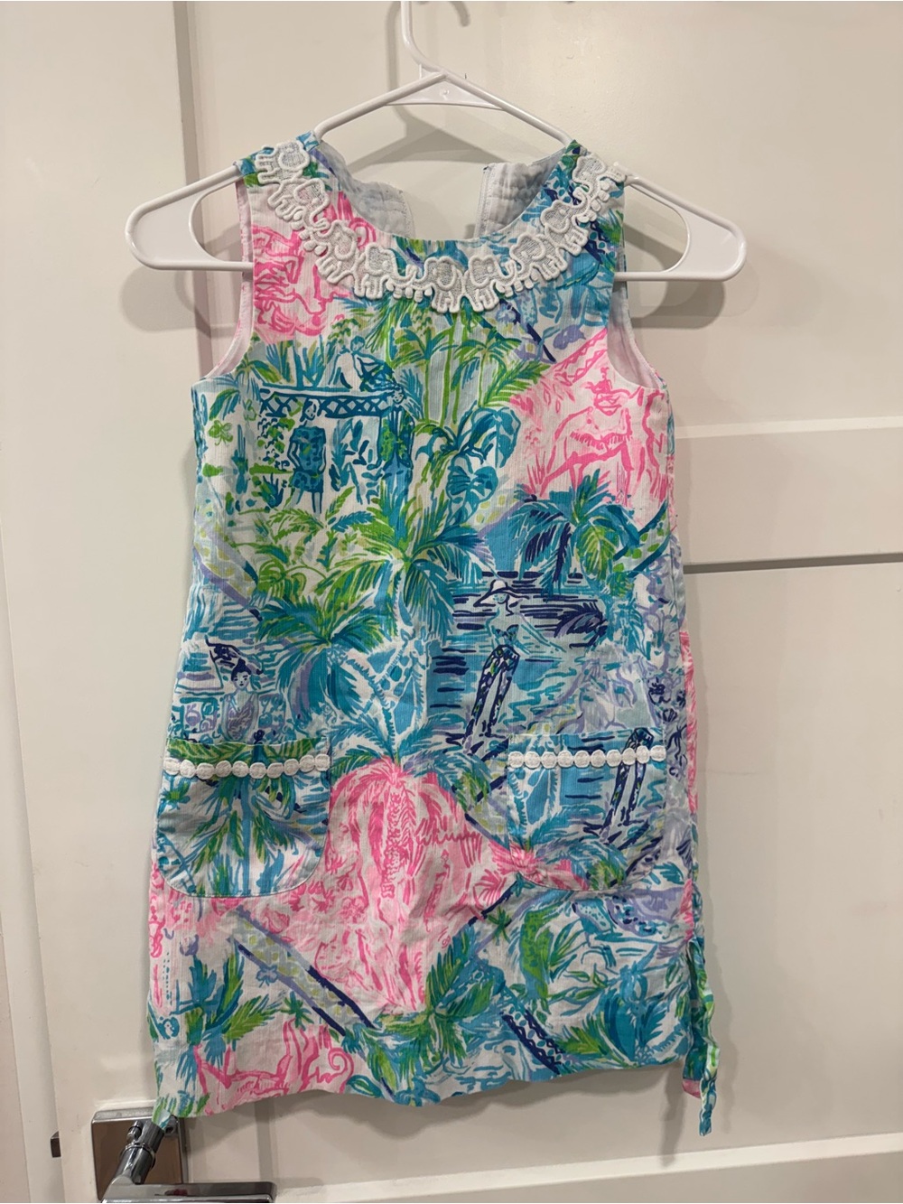 Lilly Pulitzer Sleeveless Tropical Shift Dress - Pink, Blue & Green